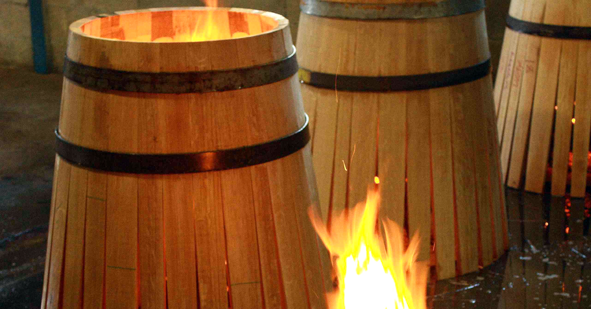 making oak barrels - toasting oak making oak barrels - toasting oak